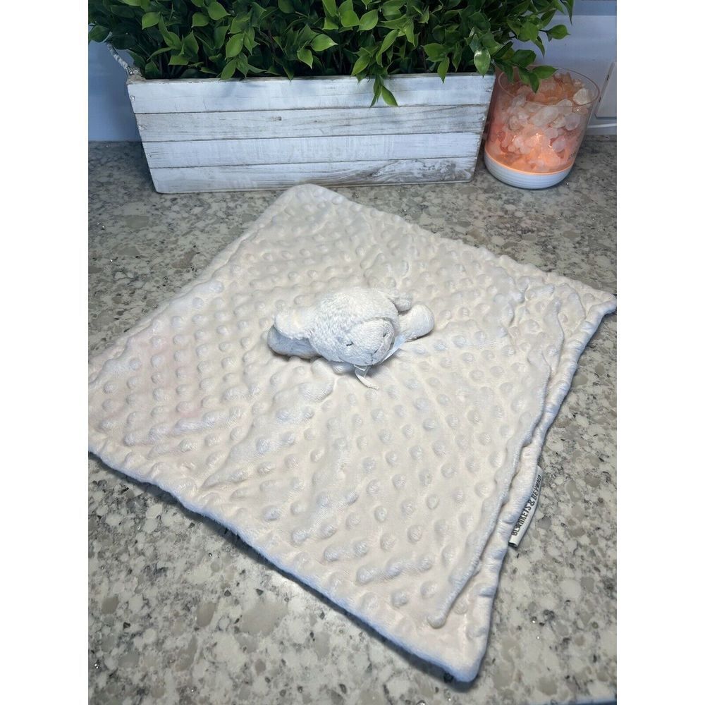Elegant Baby Cream Lamb Minky Dots Security Blanket‎ Lovey Plush-READ